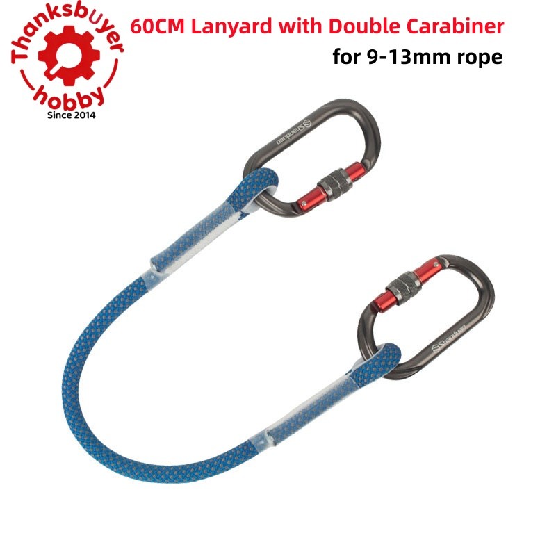 60CM Lanyard with Double Carabiner for Rock Climbing Fall Arrester Anti-fall