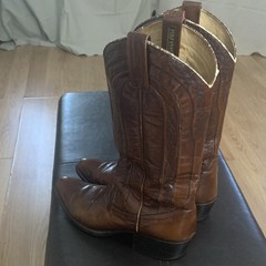 Dan post 6605 Brown Leather Western Cowboy Boots mens US 8/12 D Made in Spain