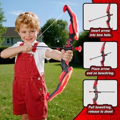 HYES Bow and Arrow for Kids LED Light Up Archery Set with 12 Suction Cup Arrows