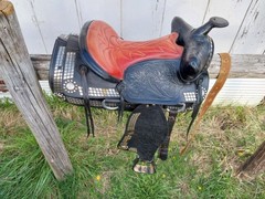 Vintage Western Silver Show Parade Saddle Doule Rigging 15″ Simco Fair Condition