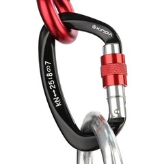 25KN Screw Locking D-Shape Carabiner, Heavy Duty Climbing Clip for Tree Rigging