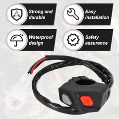 2-in-1 Engine Start/Kill Switch for Waterproof Motorcycle Power Button for Hus