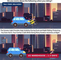 LED Lights for Scooter, 2 Pcs Electric Scooter Strip Light Battery Operated Scoo