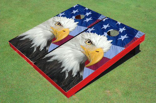 American Bald Eagle Flag Custom Cornhole Board