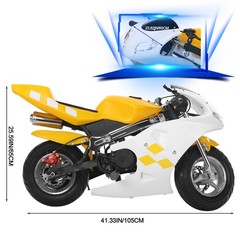 49cc 2-Stroke Gas Pocket Bike Mini Motorcycle 20Mph Dual Brake Dual Headlights