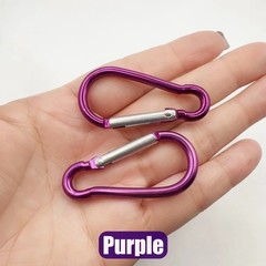 10 PCS Aluminum Carabiner D Shape Spring Clip Snap Key Hook Keychain Buckle