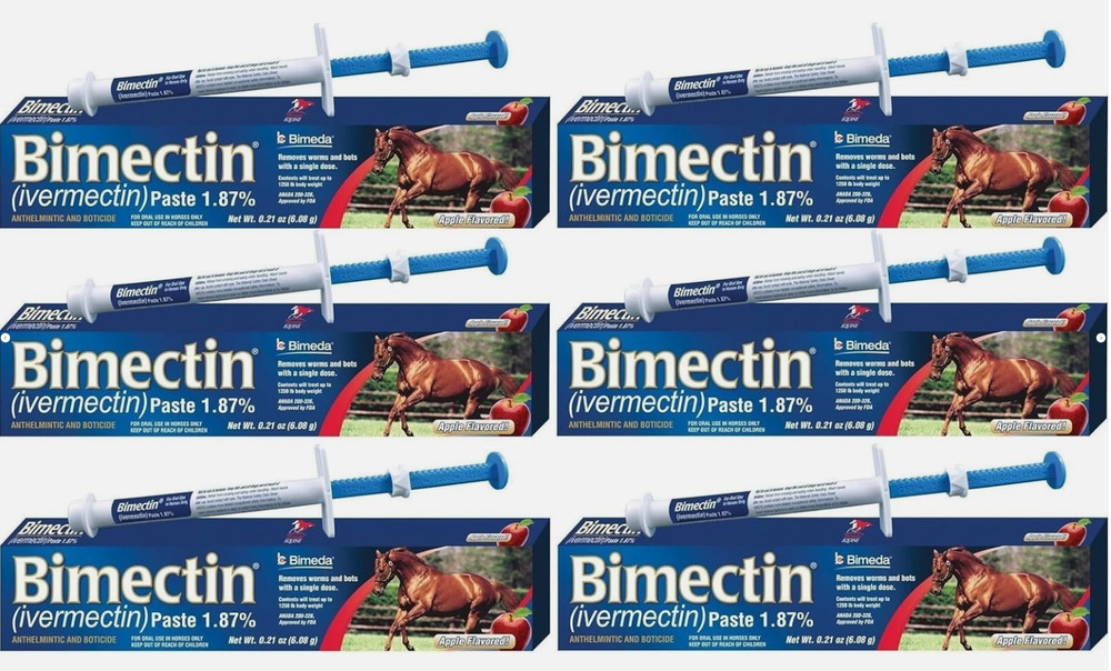 6 pack Paste Horse Dewormer Apple Flavor (6 DOSES) EXPIRES 10/2027 +