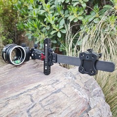 5 Pin Compound Bow Sight Carbon Scope 4X 6X 8X Lens .019″ Archery Hunting RH LH