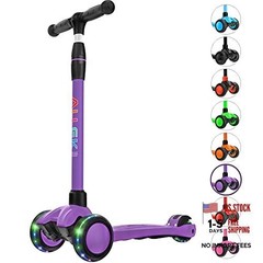Kick Scooter B03 – Lean ‘N Glide 3-Wheel Push Scooter – Extra Wide Purple