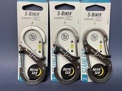 3 Pack Nite Ize S-Biner Slide Lock Stainless Carabiner 75lb 34kg #4 LSB4-11-R3