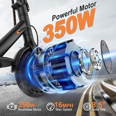 VOLPAM Electric Scooter, 350W/500W, 8.5″/10″ Tires, 12/21/28 Miles Range, 16/19/