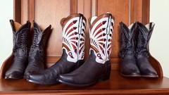 Dan Post DP 80512 Men’s Western Cowboy Boots US 12 EE Black White Red