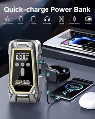 Jump Starter with Air Compressor,Portable Car Battery Booster (8.0 Gas/6.5L D…