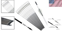 30″ Fluorescent Carbon Arrows – Removable Tips – 12 Pack
