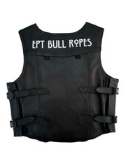 EPT Leather Bull Riding Vest v3.0 – Black Leather EPT Brand – Adult Sizes: Small