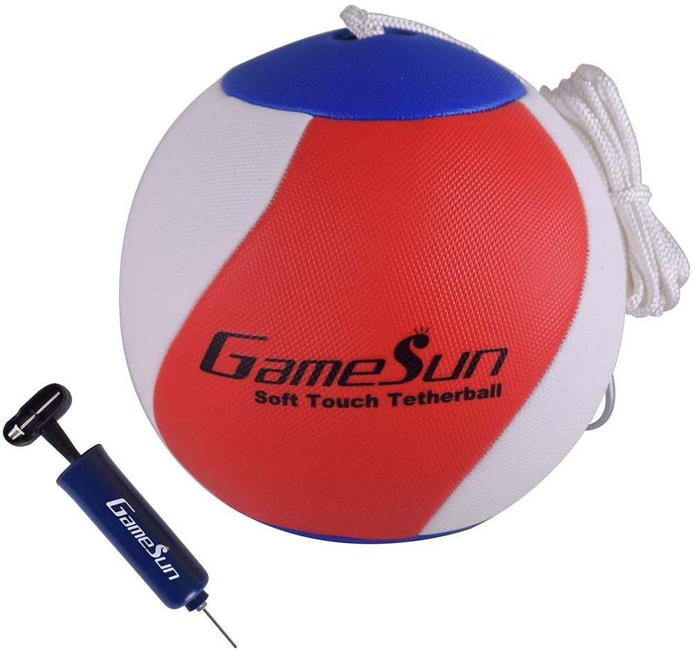 GAMESUN Tetherball Ball and Rope with Carabineer, Soft Touch, Portable Tether…