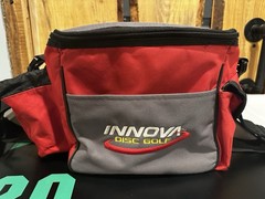 Innova Standard Bag Disc Golf Bag Red Holds 10-12 Discs Water Resistant Pockets