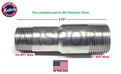 1″ x 3/4″ Male Nipple Threaded Reducer Connector Pipe Fitting/Adapter SS 304