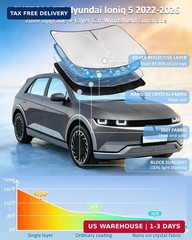 for Hyundai Ioniq 5 2022-2025 2026 Windshield Sun Shade – 4 Layers Car Sunshades