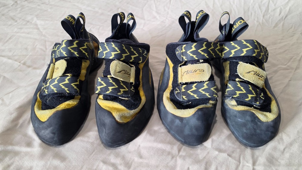 2 Pair of La Sportiva Miura VS Climbing Shoes (Freshly Resoled) USM 7-1/2, EU 40