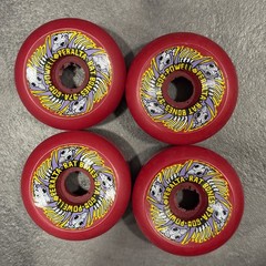 Vintage NEW Powell Peralta Rat Bones Skateboard Wheels 97a 60mm Maroon Red NOS