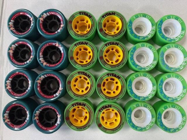 Sure Grip Fugitive Titan Roll Out speed Roller Skating Wheels 59 + 62mm lot