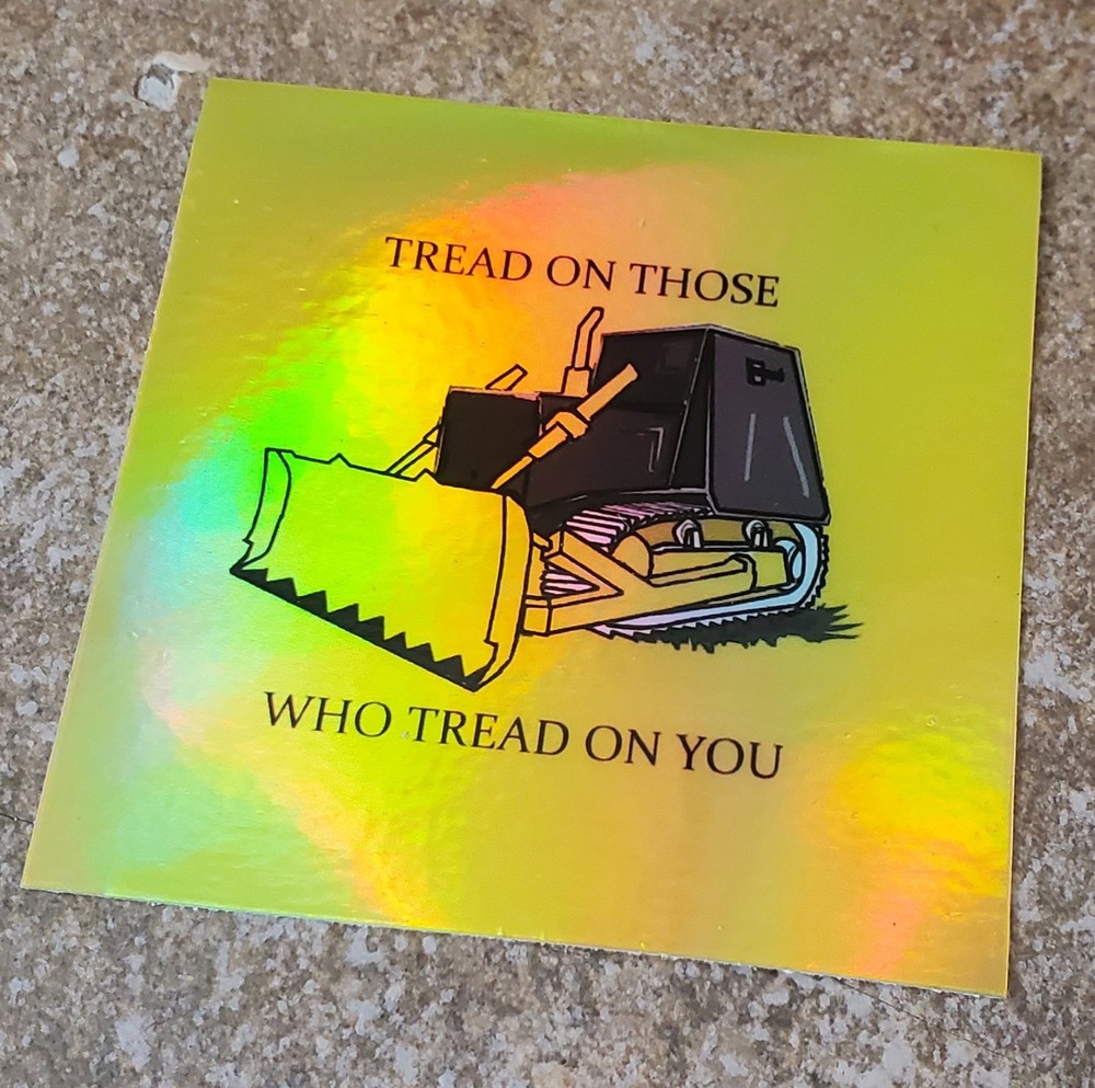 Killdozer Sticker Holographic HEAVY DUTY WEATHER PROOF VINYL Gadsden Flag 3×3″