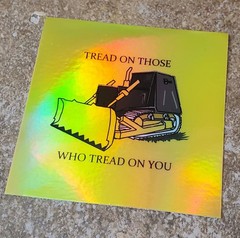 Killdozer Sticker Holographic HEAVY DUTY WEATHER PROOF VINYL Gadsden Flag 3×3″