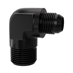 8AN to 3/4″ NPT 90 Degree Black Aluminum Male Fitting YZSTL-8AN-3/4NPT-90