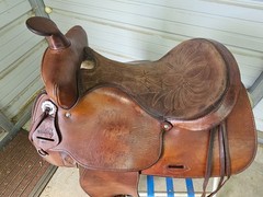 Used 16″ Brown Color Simco leather Trail Saddle #4070
