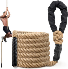 Climbing Rope Gym Workout – 10FT 15FT 20FT 25FT 30FT 35FT Heavy Duty Jute Thick