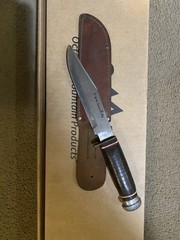 #45 recurve bow in box and vintage bowie knife