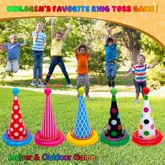 Inflatable Ring Toss Game, Birthday Party Games Ring Toss Game for Kids Adults