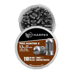 HARPEX Pro Hunter X 110 Count MAGNUM Domed 5.5mm .22 Caliber Airgun Pellets