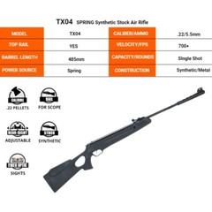Air Rifle .22 Caliber Spring Powered Break Barrel 700+ Fps W/ 200 Round Pellets