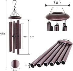 ASTARIN Outdoor Wind Chimes, 45 in Memorial Chimes with 6 Heavy Tubes, Large …
