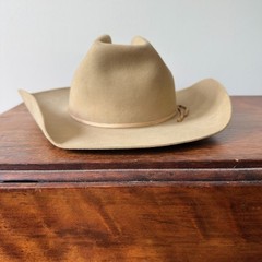 Vintage Stetson Ranger Style Felt Cowboy Hat Size 7 Tan Silverbelly Western
