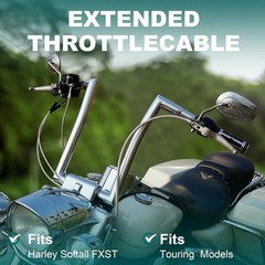 45.26″ Throttle Idle Cable Set for Harley 2000-2006 Touring Road Street Electra