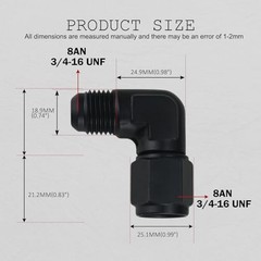 8AN Female to AN8 Male Flare 90 Degree Swivel Fitting 8AN to 8AN Female to Male
