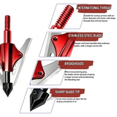 12Pcs BloodRunner Hunting Broadheads 100Gr 2 Spring Slide Retractable Blade Tip