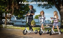 Foldable Kick Scooter Adjustable for Teens Adult Big Wheels No Assembly Unisex