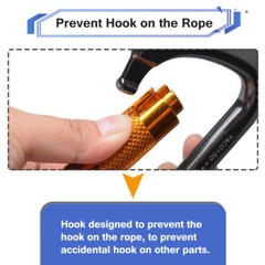 30KN Auto Locking Climbing Carabiner Aluminum Heavy Duty D-Shape Clip Twist Lock