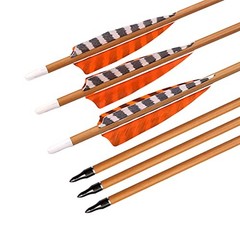 Elong 6pk 30″ Archery Carbon Arrows Wood Camo Spine 700 Recurve Bows Turkey F…