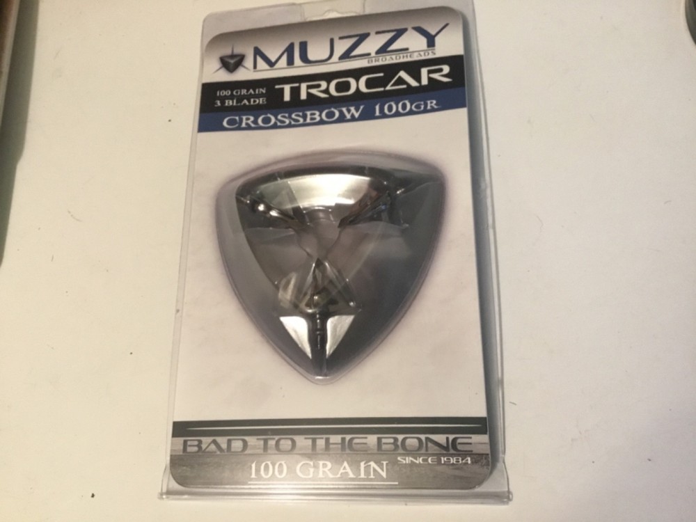 ⭐ NEW ⭐ 1 pack ⭐ Muzzy 3 BLADE Trocar 100 Grain Archery Hunting Fixed Broadhead⭐