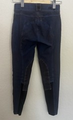 Romph Full Seat Breeches Equestrian Riding Pants Blue/Blk Animal Print Size 24R