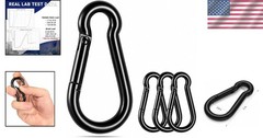 Versatile 4 Pack 304 Stainless Steel Carabiner Clips – 2 Inch Heavy Duty Design