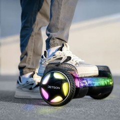Jetson Rave Extreme-Terrain Hoverboard with Cosmic Light-up Wheels – Black