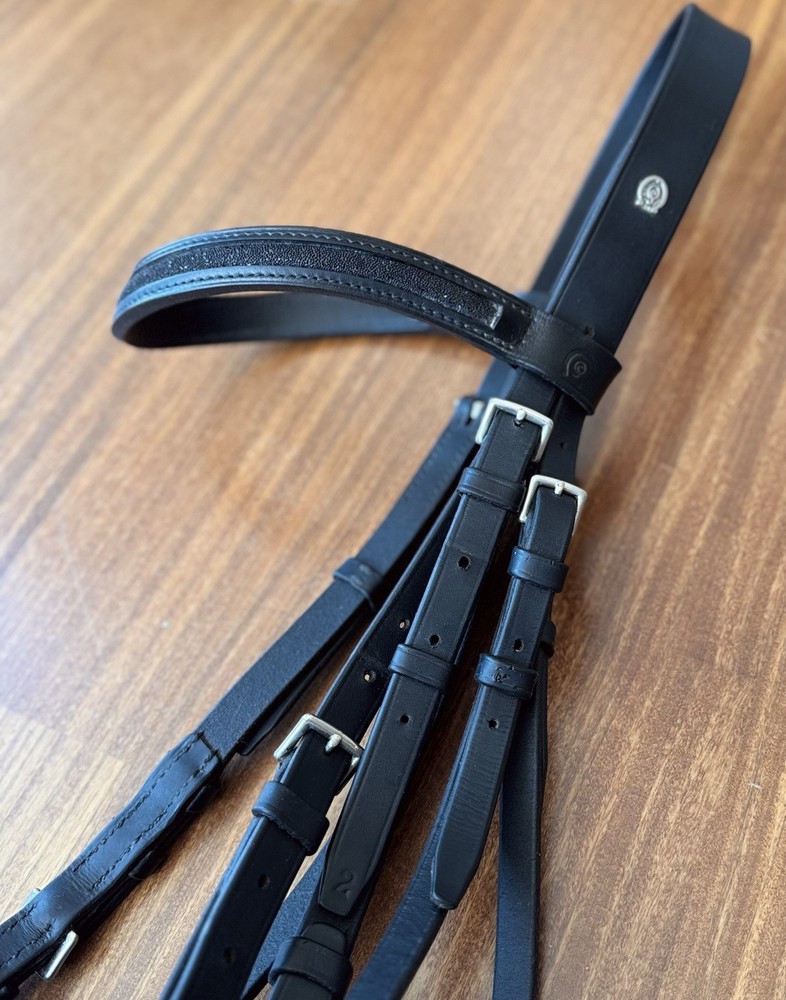 Otto Schumacher Horse Size (2) Black Bridle Swarovski Fabric Crystal Browband