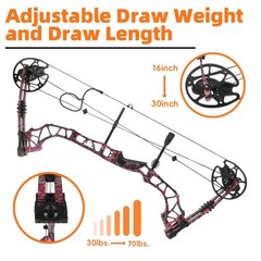 Compound Bow Hunting Kit 35-70LBS Adjustable 16-30″ Draw Length Hunting Target