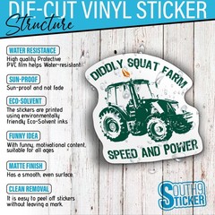 3pc Diddly Squat Farm Tractor Stickers, 3 Inch Vinyl Decal